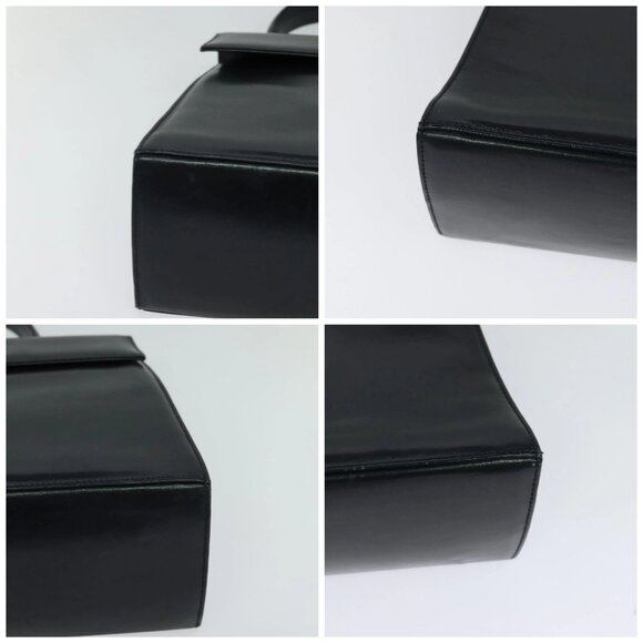 Salvatore Ferragamo Gancini Hand Bag Leather 2way Black Gold - Picture 16 of 16